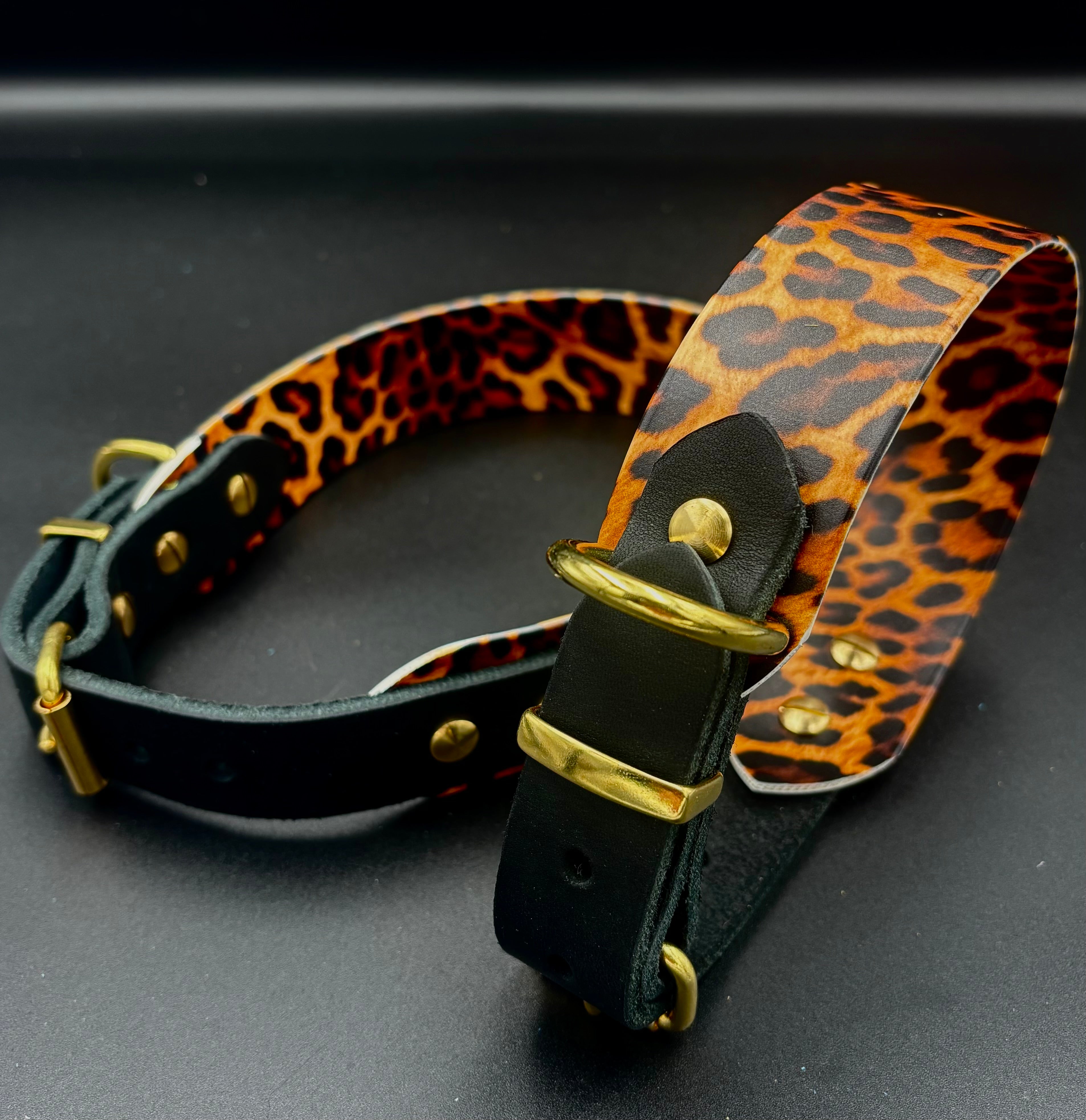Biothane-Leder Leo Print Halsband