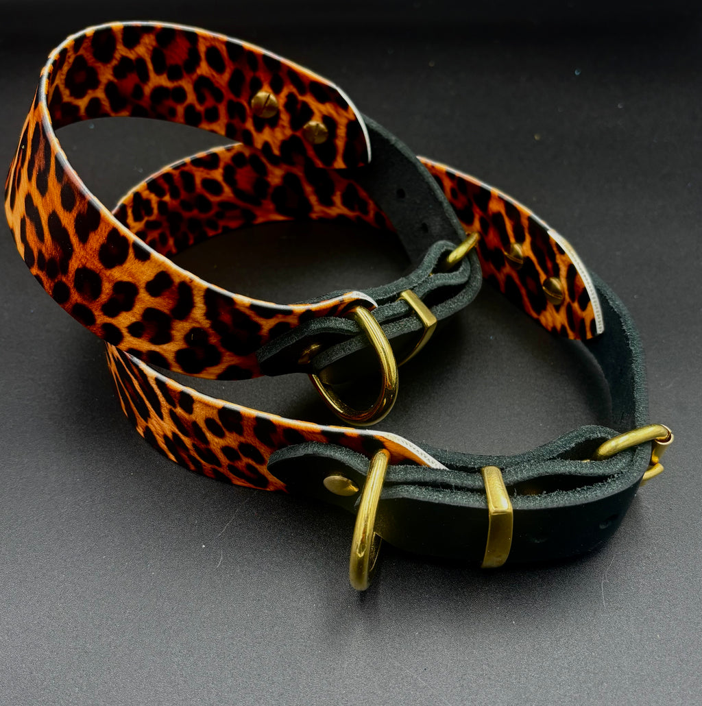 Biothane-Leder Leo Print Halsband