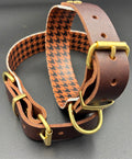 Hahnentrittmuster Biothane - Leder Hundehalsband